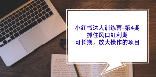 小红书达人训练营第4期：抓住风口红利期，可长期，放大操作的项目-梦凌网创