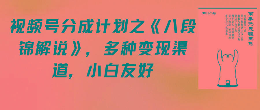(9537期)视频号分成计划之《八段锦解说》，多种变现渠道，小白友好(教程+素材)-梦凌网创