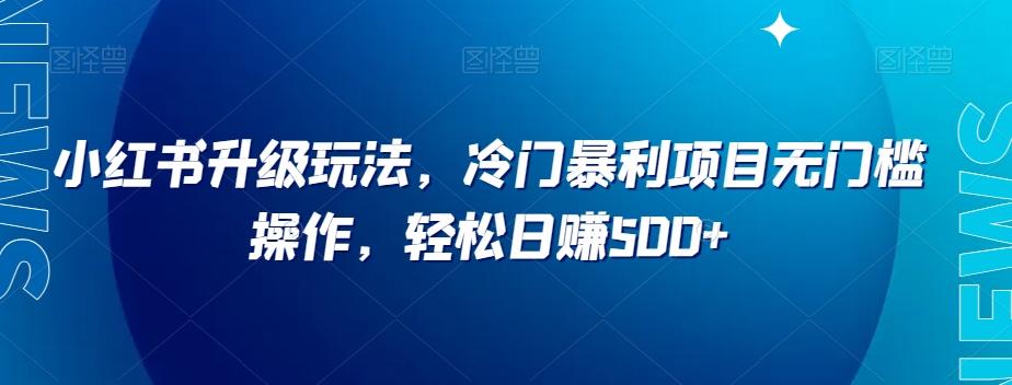 小红书升级玩法，冷门暴利项目无门槛操作，轻松日赚500+【揭秘】-梦凌网创