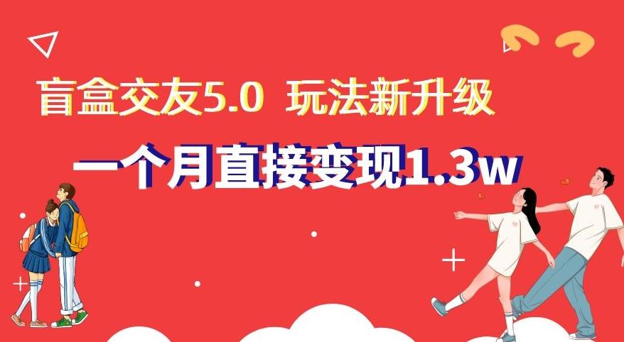 盲盒交友5.0，玩法全新升级，一个月直接变现1.3W，新手小白轻松上手【揭秘】-梦凌网创