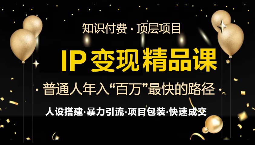 IP变现最新精品课程，知识付费全流程+最强引流术+小白避坑指南-梦凌网创