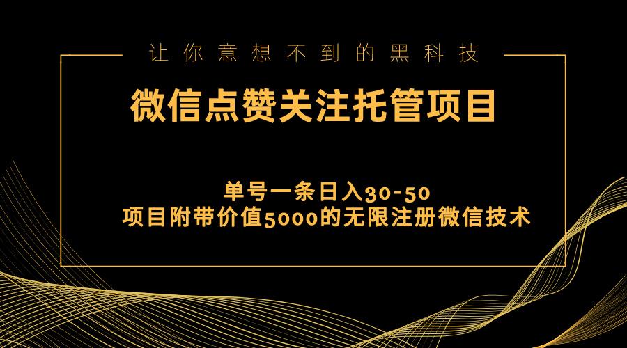 视频号托管点赞关注,单微信30-50元,附带价值5000无限注册微信技术-薪火元第一资源库
