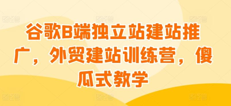谷歌B端独立站建站推广，外贸建站训练营，傻瓜式教学-梦凌网创