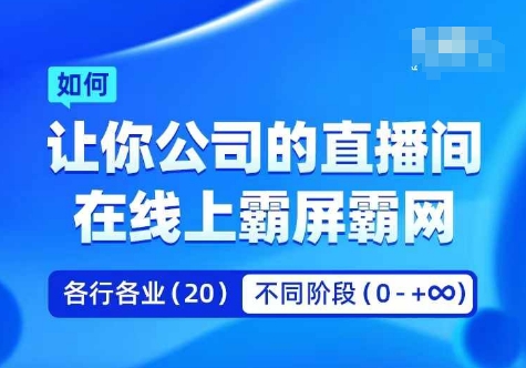 企业矩阵直播霸屏实操课，让你公司的直播间在线上霸屏霸网-梦凌网创