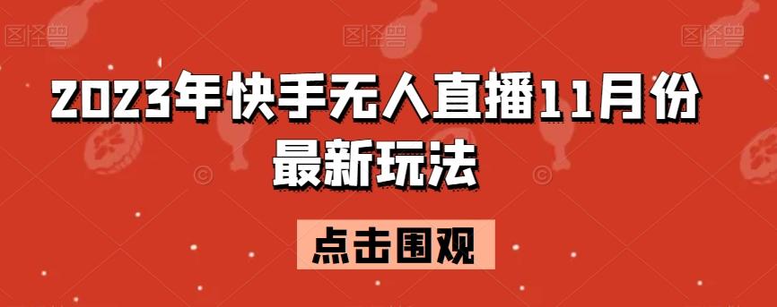 2023年快手无人直播11月份最新玩法-梦凌网创